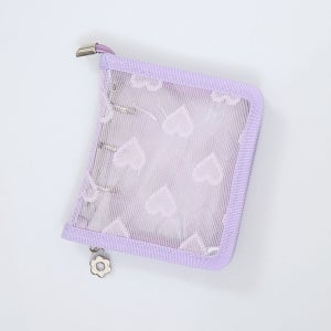 3공 하트 지퍼 포카 바인더 다이어리 커버 미니 포카 삼공 사진 - 퍼플