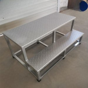 철제 2단사다리 넓은 간이 디딤대 물류 플랫폼 지지대