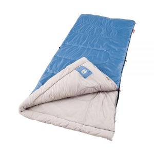 (미국 발송) Coleman Sun Ridge 44°C(10°F) 시원한 날씨용 침낭 부드러운 트림 및 드래프트 튜브가 있는 경량 성인용 세탁기 세탁 가능