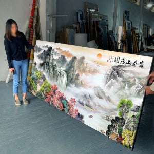 인테리어 액자 풍경화 풍수 거실 벽걸이 그림 중국 대기 사무실 중앙 홀 배경 벽