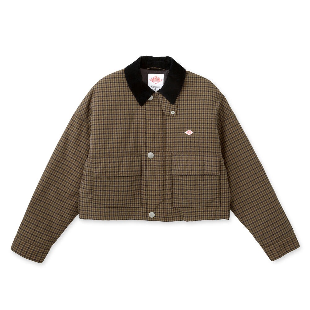 DANTON 단톤 25AW WOMEN’S NYLON TUSSAH SHORT JACKET PLAID DNB252L101-0003