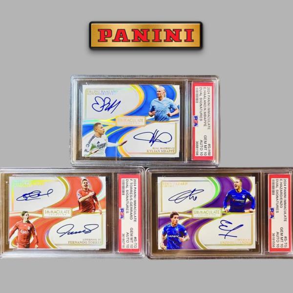 파니니 DIY 무결점 하우란드 음바페 에른조 하즈어드 토레스 제라드 축구 스타 사인 트레이딩 카드 생일 컬렉션