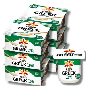 빙그레 요플레 그릭 요거트 달지않은 플레인, 80g, 24개