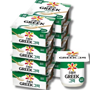 빙그레 요플레 그릭 요거트 달지않은 플레인, 80g, 32개
