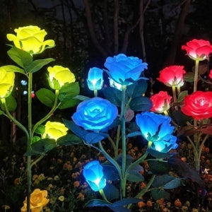 태양광 꽃 정원등 잔디 전구 태양열 꽃등 장미 수국 조화 마당 외등 전등 조명