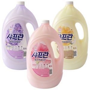 섬유유연제 샤프란 3100ml 용기형 3가지향 옵션선택형 코튼 빨래 린스 세탁 앤크림
