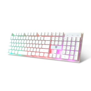 유선 LED 키보드 라이트 사무용 USB 원형 저소음 라운드형 레트로 게임용