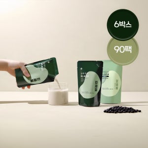 하루두유 BLACK 국산서리태 콩물 무설탕 고단백 무첨가 검은콩두유 외 1종 6박스 90팩