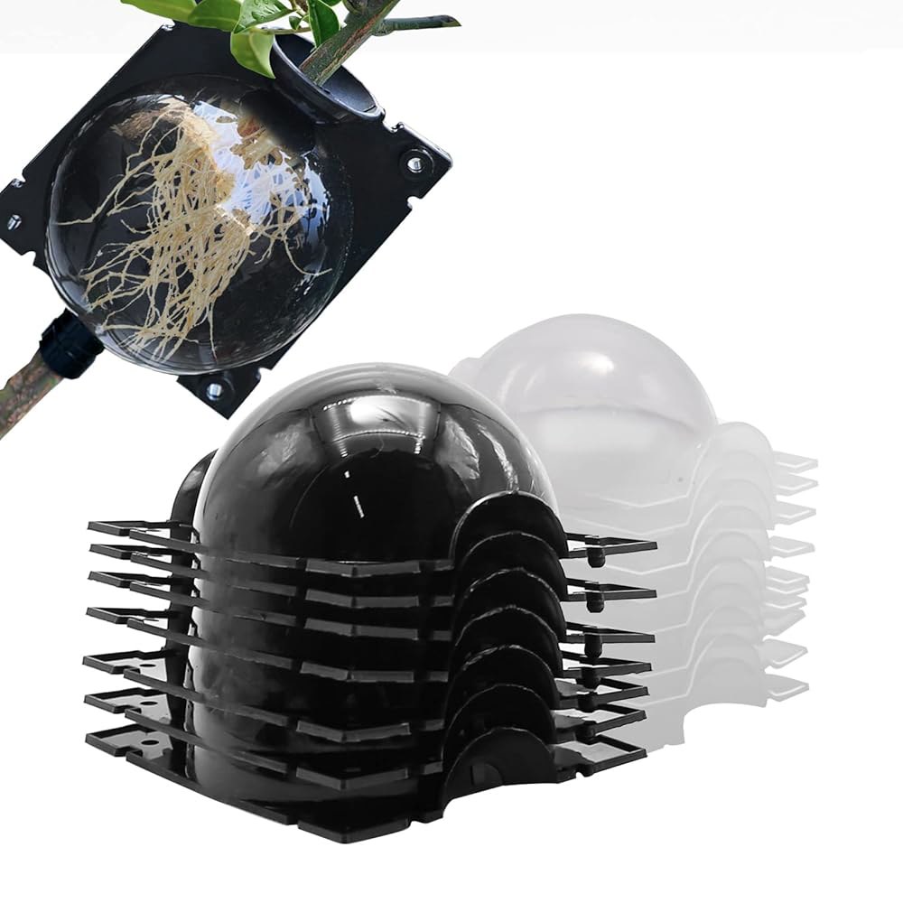 UOIENRT 10 PCS 공기층 전파 키트, 지퍼 타이가 있는 재사용 가능한 반투명 이식 볼, 빠른 전파 식물을 위한 나무 뿌리 <b>성장</b> 상자 식물 뿌리 이식 상자 (대형)