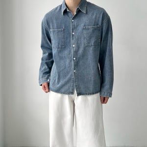 남자청남방 남자데님셔츠 투포켓셔츠