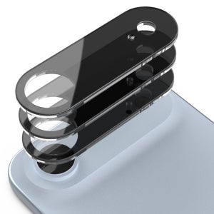 블랙코팅 카메라 렌즈 보호 풀커버 빛번짐 강화유리 필름 아이폰 에어, 3매입