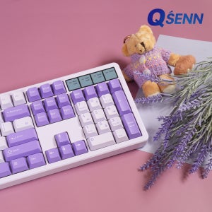 QSENN Q104 8K 풀윤활 가스켓 유무선 기계식 키보드 라벤더 Bsun 딸기라떼축