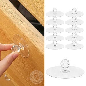 접착식 크리스탈 손잡이 원형 가구 옷장 소형 손잡이 서랍 싱크대 10pcs