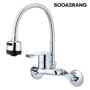 국산 수애랑 씽크대 수전 고급형 SMP-301 벽붙이 주방 싱크대수전 코브라