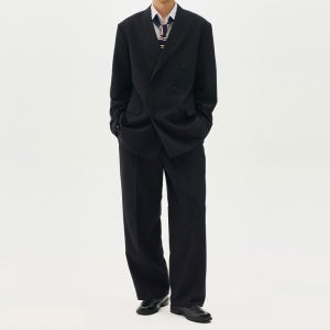 코어 더블 브레스티드 오버 셋업수트 (블랙)