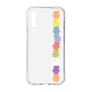 캐릭터 디자인 투명 젤리 케이스 91 무지개 곰돌이, 갤럭시A90