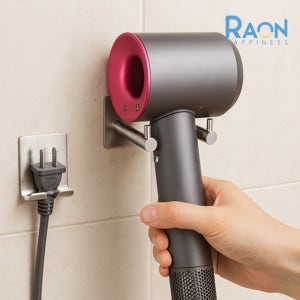 스테인리스 드라이기거치대 세트 무타공 접착식 선정리 헤어 걸이 홀더