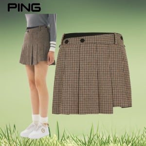 핑 골프웨어 여성 골프 치마 체크 플리츠 언발란스 큐롯 스커트 2D3PC182