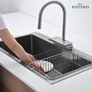 에스티로 사각 엠보 싱크볼 850 싱크대 수전 교체시공 FL-2707