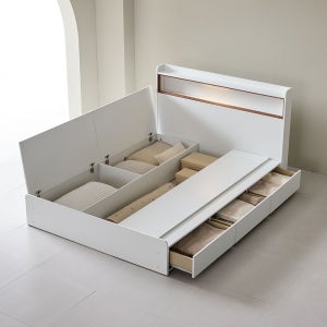 몬트디자인 보니타 LED 서랍 수납 침대 퀸 프레임