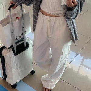 (카키당일)파운더스 티젠 카고 팬츠 2col 코튼 밴딩 와이드 팬츠