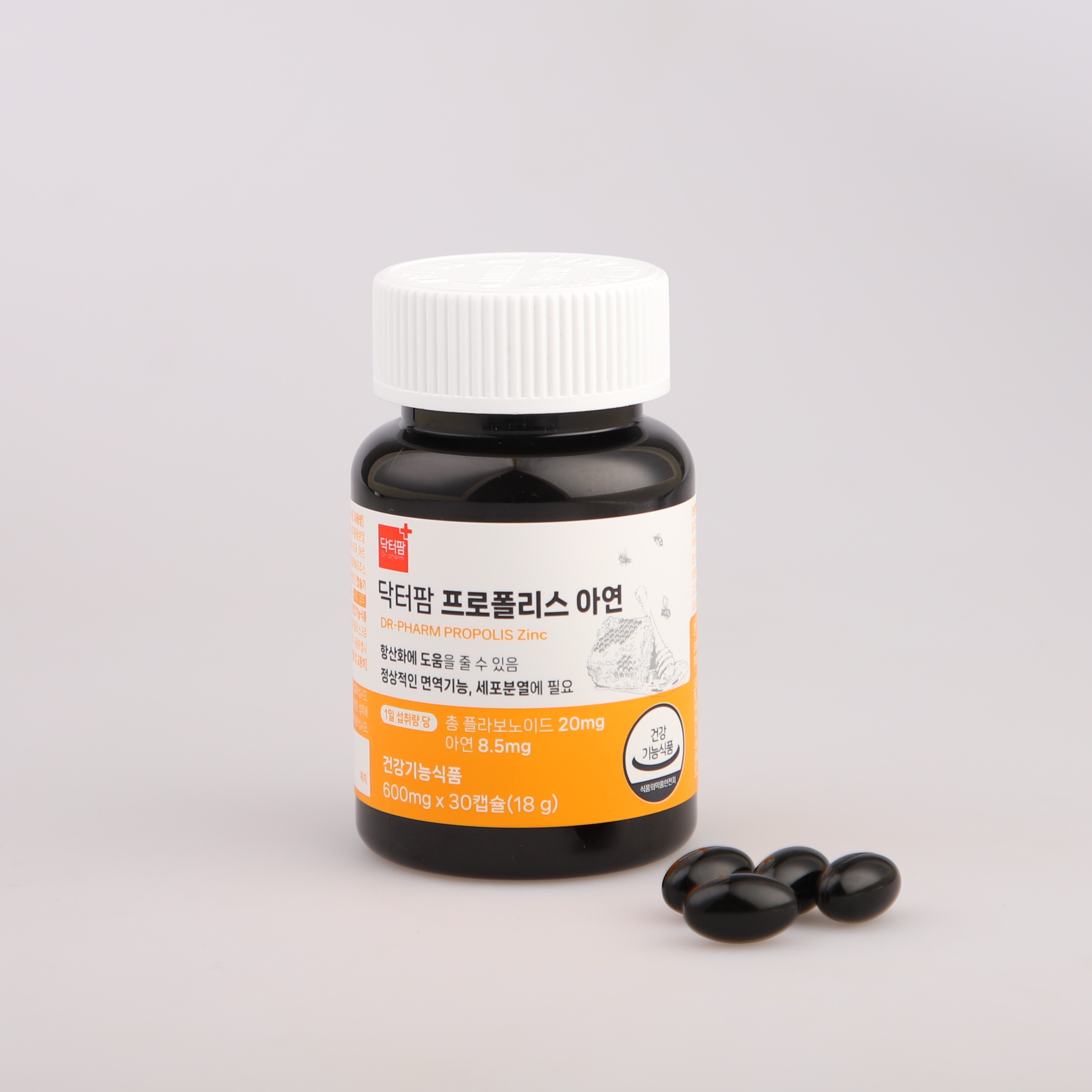 <b>닥터팜</b> 프로폴리스 <b>아연</b> 600mg (2개월분) 식약처 허가 건강기능식품