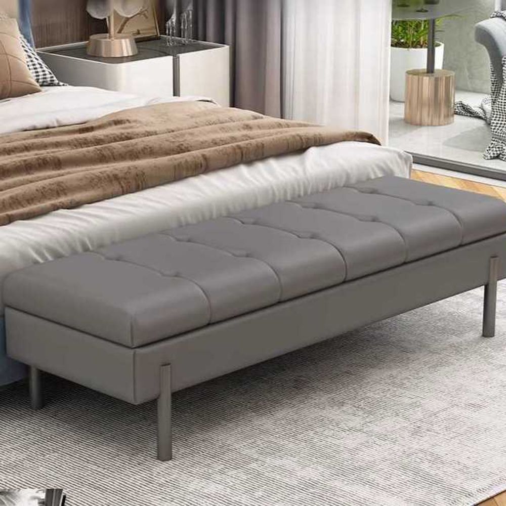 현관 그레이 체어 침대 쇼파 베드벤치 의자 긴 대기 침대스툴