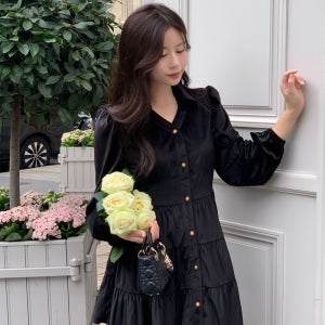 겨울 고급스러운 하객룩 벨벳 캉캉 미니원피스 A라인 플레어 모임 연말원피스 S-XL