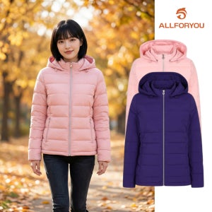 올포유 여성 봄 가을 간절기 꽃샘추위 무봉제 튜브 경량 덕다운 점퍼 이월상품