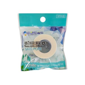 밴드골드 밴드포어 화이트 1인치 (약국용) 낱개 1개 의료용 테이프 반창고