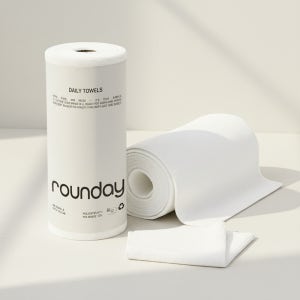 라운데이 빨아쓰는 행주 극세사 뜯어쓰는 데일리 키친 타올 40매 화이트