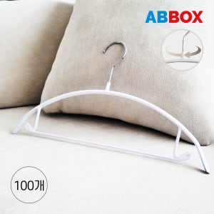 에이비박스 디자인등록 글로시 회전형 논슬립 어깨뿔방지 라운드 옷걸이 멀티 화이트, 100개