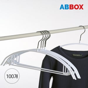 에이비박스 디자인등록 글로시 회전형 논슬립 어깨뿔방지 라운드 옷걸이 멀티 화이트, 100개