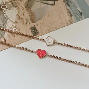 14k 스마일 에폭시 팔찌 하트/별 3.1g