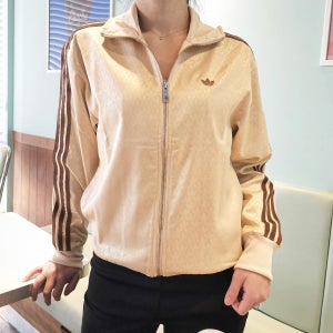 아디다스 여성 파이어버드 오버핏 져지 모노그램 트랙탑 집업자켓