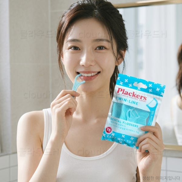플랙커스 치실 트윈라인 일회용 치실 손잡이 y형 두줄 대용량