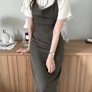 하객룩 오피스룩 뷔스티에 스커트 셋업