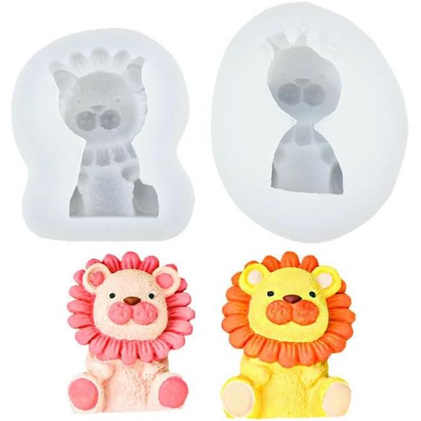 퐁당 몰드 2개 사자 모양 실리콘 DIY 케이크 젤리 초콜릿 푸딩 투명