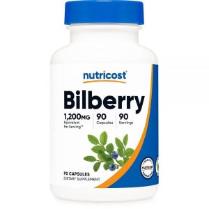 (미국 발송) Nutricost 빌베리 캡슐 1200mg 상당(채식주의자 90개) - 글루텐 프리 및 GMO