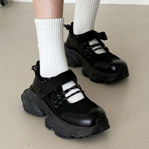 메리제인스니커즈 통굽 키높이 벨크로 플랫폼 어글리 발편한 운동화 7CM