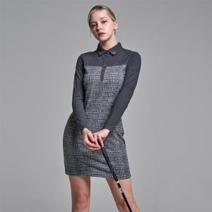 여성 골프원피스 카라 체크원피스 가을 겨울 골프스커트 골프웨어