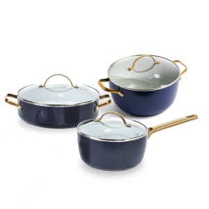 그린팬 파도바 냄비세트 3종 편수18cm+양수20cm+전골24cm, 로얄블루