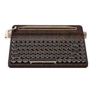 YUNZII 윤지 QL75 레트로 타자기 핫스왑 유무선 기계식 키보드 우드, 오닉스