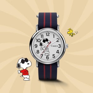 타이맥스 x 피너츠 위켄더 스누피 조쿨 패브릭 스트랩 시계 38mm TW2Y31100