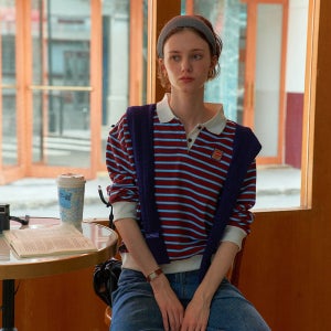 [피그먼트] 탄탄럭비박시맨투맨 (YZTS2507307)