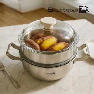 실버스타 316 OOH 통오중 무연마제 스텐찜솥 찜냄비 파티웍 30cm