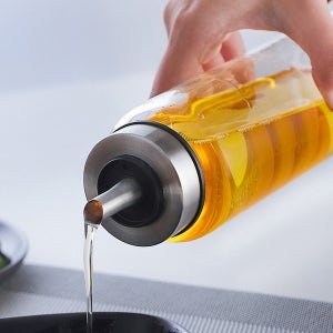 스텐 내열유리 오일병 캡 300ml 간장 식용유 들기름병