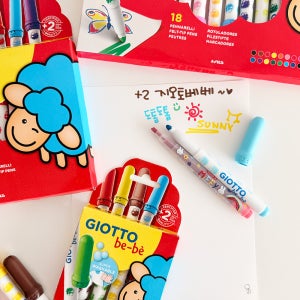 +2 수퍼 워셔블 어린이 유아 점보 사인펜 이탈리아 프리미엄 미술용품 지오토베베