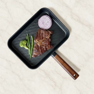 델라고 주물팬 생선구이 스테이크 인덕션그릴 팬 오일마스터 21x28cm