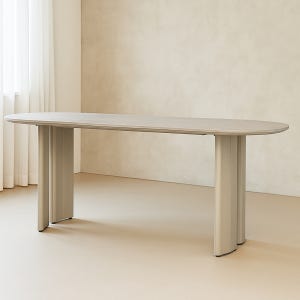 온다 세라믹 1800 6인 테이블 화이트 베이지 샌드분체 카페 식당 인테리어